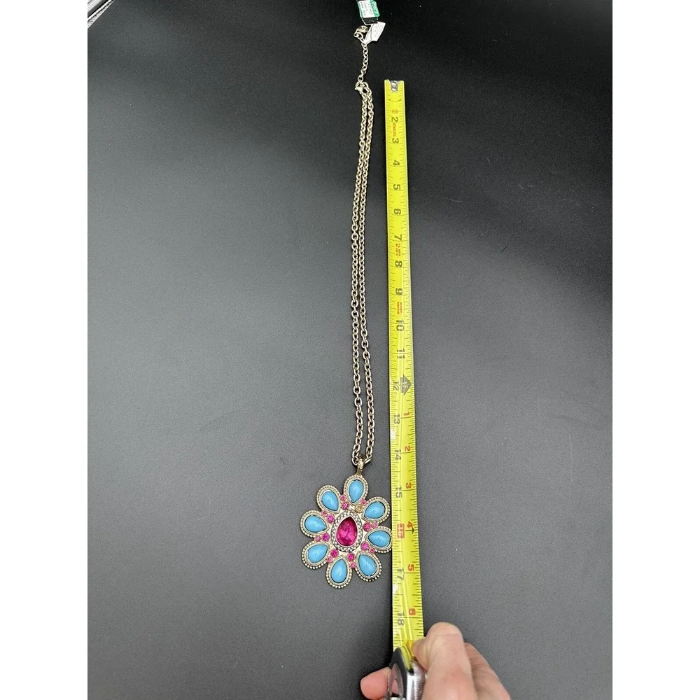 R.J.‎ Graziano Vintage Glass Stone Southwest Pendant Necklace